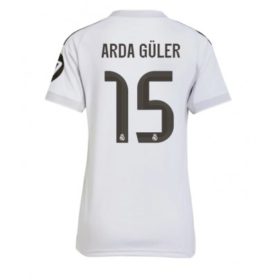 Ženski Nogometni dresi Real Madrid Arda Guler #15 Domači 2025-26 Kratek Rokav Ženski Nogometni dresi Real Madrid Arda Guler #15 Domači 2025-26 Kratek Rokav
